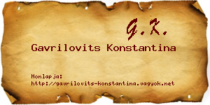 Gavrilovits Konstantina névjegykártya